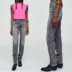 NWT RE/DONE Super High Drainpipe Midnight Ash Denim Jeans Size 24